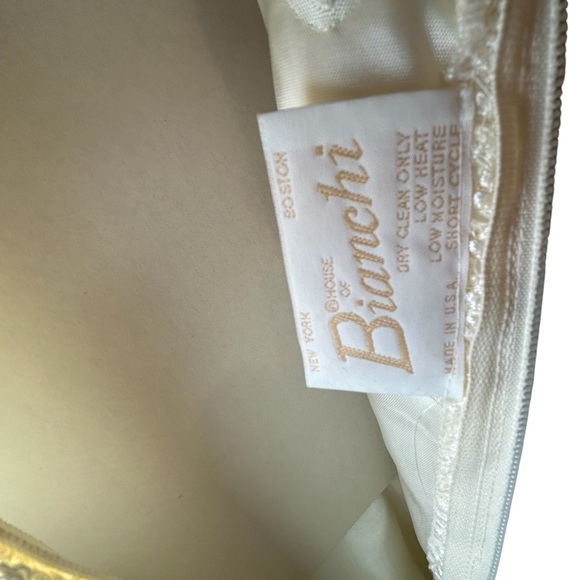 Vintage House of Bianchi NY Boston Off White Tiered Lace Delicate Dress Wedding - Picture 12 of 14